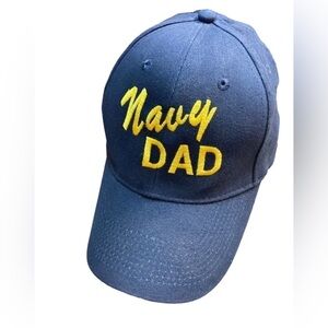 Navy Dad Adjustable Hat Cap Strap back Embroidered One Size Very Good Otto